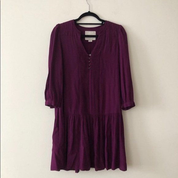 Anthro 🌸 Galina Pleated Drop-Waist Mini Dress - Picture 3 of 7